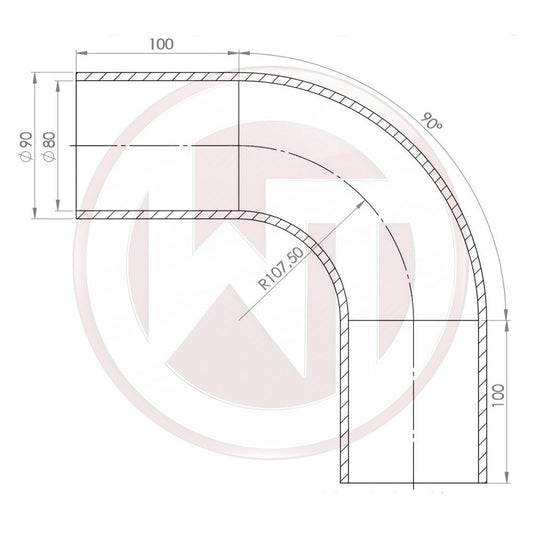 Wagner Tuning Ø80mm Silikonschlauch 90° Bogen schwarz