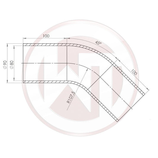 Wagner Tuning Ø80mm Silikonschlauch 45° Bogen schwarz