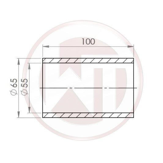 Wagner Tuning Ø55mm Silikonverbinder gerade schwarz