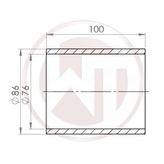 Wagner Tuning Ø76mm Silikonverbinder gerade schwarz