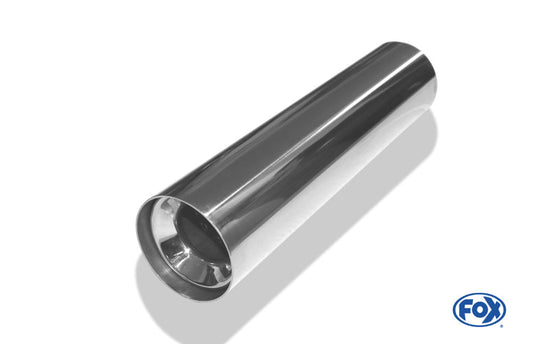 FOX Anschweißendrohr Typ 11 Ø 70 mm / Gesamtlänge: 300 mm - rund / uneingerollt / gerade / mit Absorber (Innendurchmesser 40mm - Länge: 150mm)