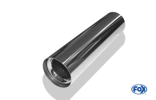 FOX Anschweißendrohr Typ 11 Ø 76 mm / Länge: 300 mm - rund / uneingerollt / gerade / mit Absorber (Innendurchmesser 50mm - Länge: 150mm)