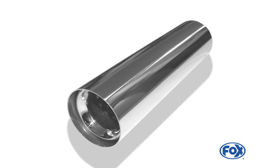 FOX Anschweißendrohr Typ 11 Ø 80 mm / Länge: 300 mm - rund / uneingerollt / gerade / mit Absorber (Innendurchmesser 50mm - Länge: 150mm)