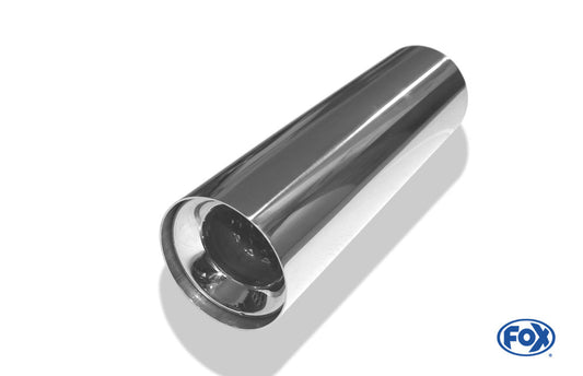 FOX Anschweißendrohr Typ 11 Ø 90 mm / Länge: 300 mm - rund / uneingerollt / gerade / mit Absorber (Innendurchmesser 50mm - Länge: 150mm)