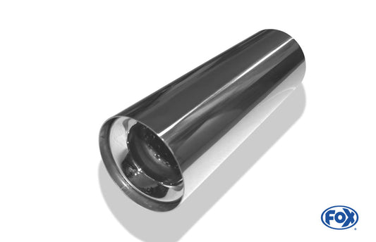 FOX Anschweißendrohr Typ 11 Ø 100 mm / Länge: 300 mm - rund / uneingerollt / gerade / mit Absorber (Innendurchmesser 63,5mm - Länge: 150mm)