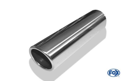 FOX Anschweißendrohr Typ 16 Ø 76 mm / Länge: 300 mm - rund / eingerollt / 15° abgeschrägt / ohne Absorber