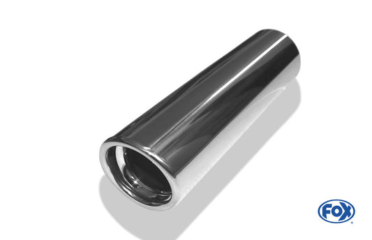 FOX Anschweißendrohr Typ 17 Ø 76 mm / Länge: 300 mm - rund / eingerollt / 15° abgeschrägt / mit Absorber