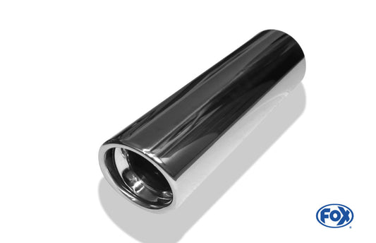 FOX Anschweißendrohr Typ 17 Ø 80 mm / Länge: 300 mm - rund / eingerollt / 15° abgeschrägt / mit Absorber