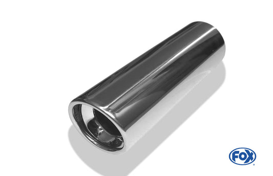 FOX Anschweißendrohr Typ 17 Ø 90 mm / Länge: 300 mm - rund / eingerollt / 15° abgeschrägt / mit Absorber