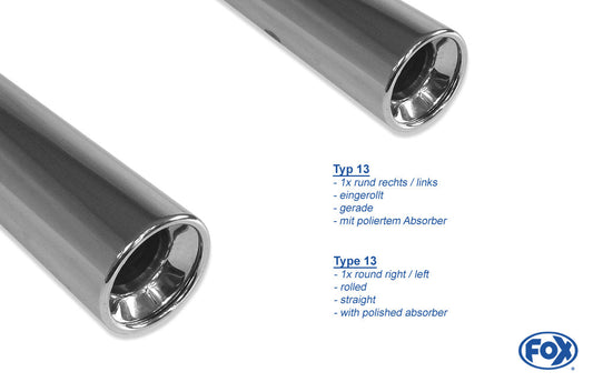 VW Golf VI Endschalldämpfer rechts/links - 1x90 Typ 13 rechts/links