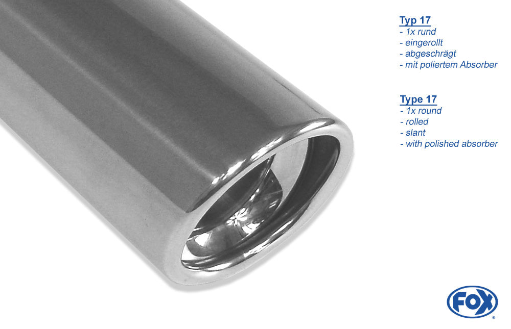 Mitsubishi Lancer CYO Stufenheck/ Sportback Benzin Endschalldämpfer quer Ausgang rechts/links - 1x100 Typ 17 rechts/links