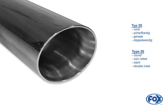 VW Golf VII - 2,0l GTI Endschalldämpfer rechts/links - 1x90 Typ 25 rechts/links