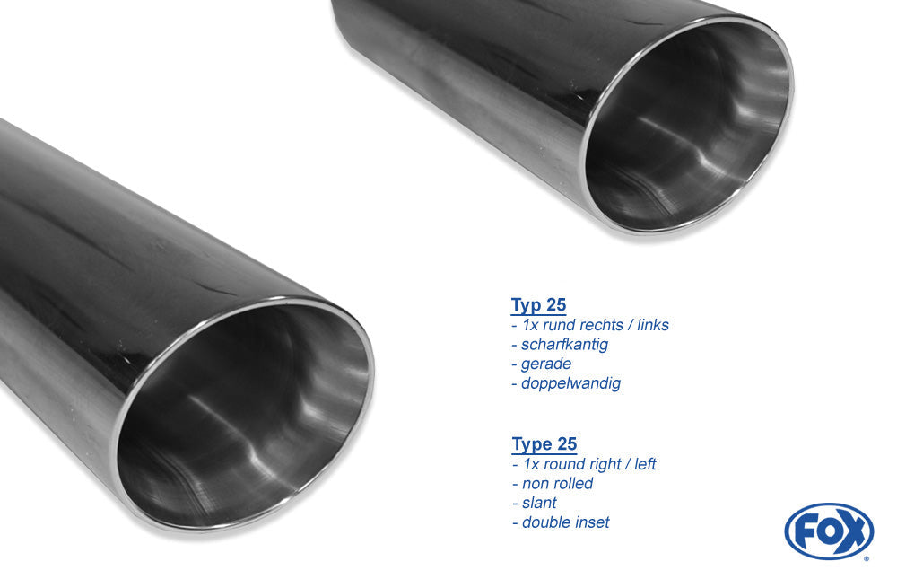 BMW E90/91/92/93 335i/335d Endschalldämpfer rechts/links - 1x90 Typ 25 rechts/links