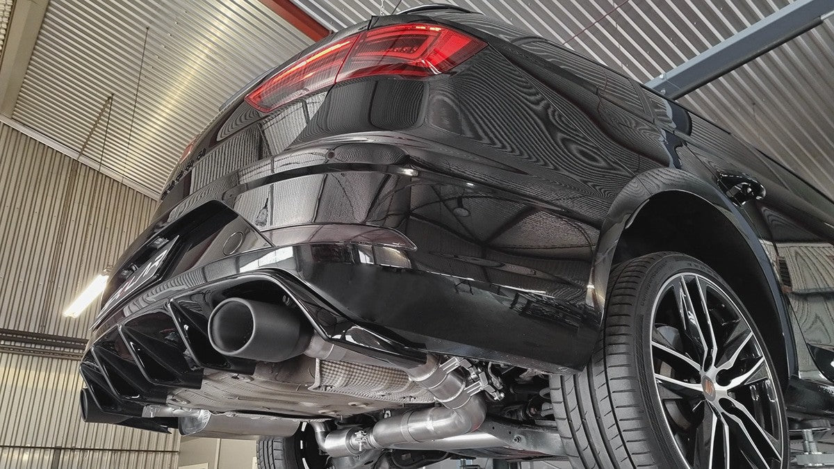 Grail Auspuffanlage Seat Leon Cupra 5F 3.5-Zoll Oval Schwarz (170x107) an HJS CJXH (290PS)