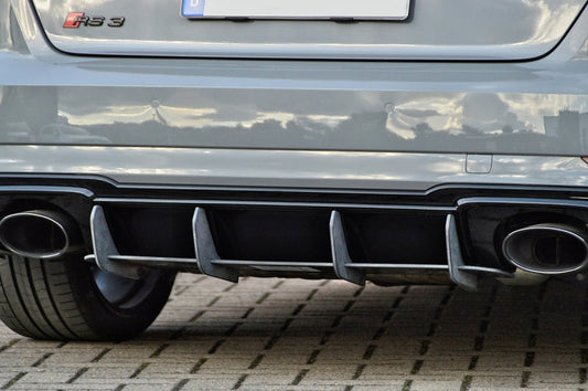 Gefräster Heckansatz Audi RS3, 8V, Facelift Bj.: 2017 - Schwarz Matt