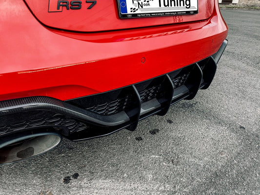Gefräster Heckansatz Audi RS7 Typ C8 4K ab Bj.:2019 - Schwarz Matt