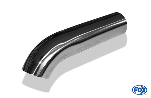 FOX Anschweißendrohr Typ 28 Ø 55 mm / Länge: 250 mm / uneingerollt / 45° nach unten gebogen