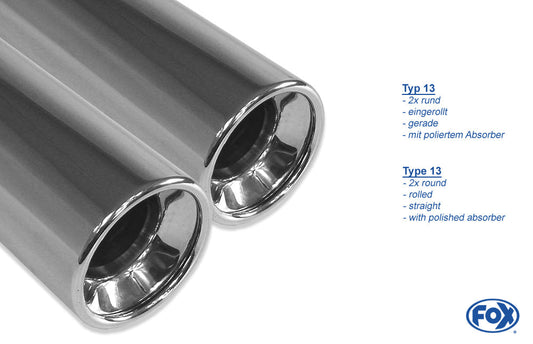 Mercedes SL Typ 230 - Super Sound! Endschalldämpfer rechts/links - 2x80 Typ 13 rechts/links