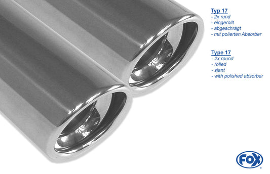 Seat Leon 1P Endschalldämpfer Ausgang rechts/links - 2x76 Typ 17 rechts/links