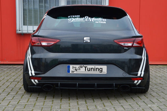 Gefräster Heckansatz Seat Leon 3, 5F ab Bj.: 2013-2016 Schwarz Matt