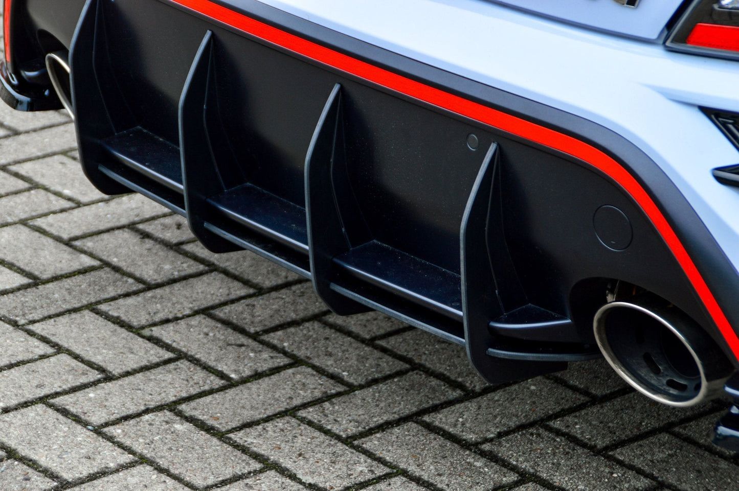 Gefräster Heckansatz Hyundai Kona N ab Bj.: 2020- Schwarz Matt
