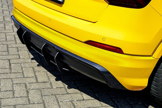 Gefräster Heckansatz Audi Q2 GA, MK1 Sport Bj.: 2016-2020 Schwarz Matt