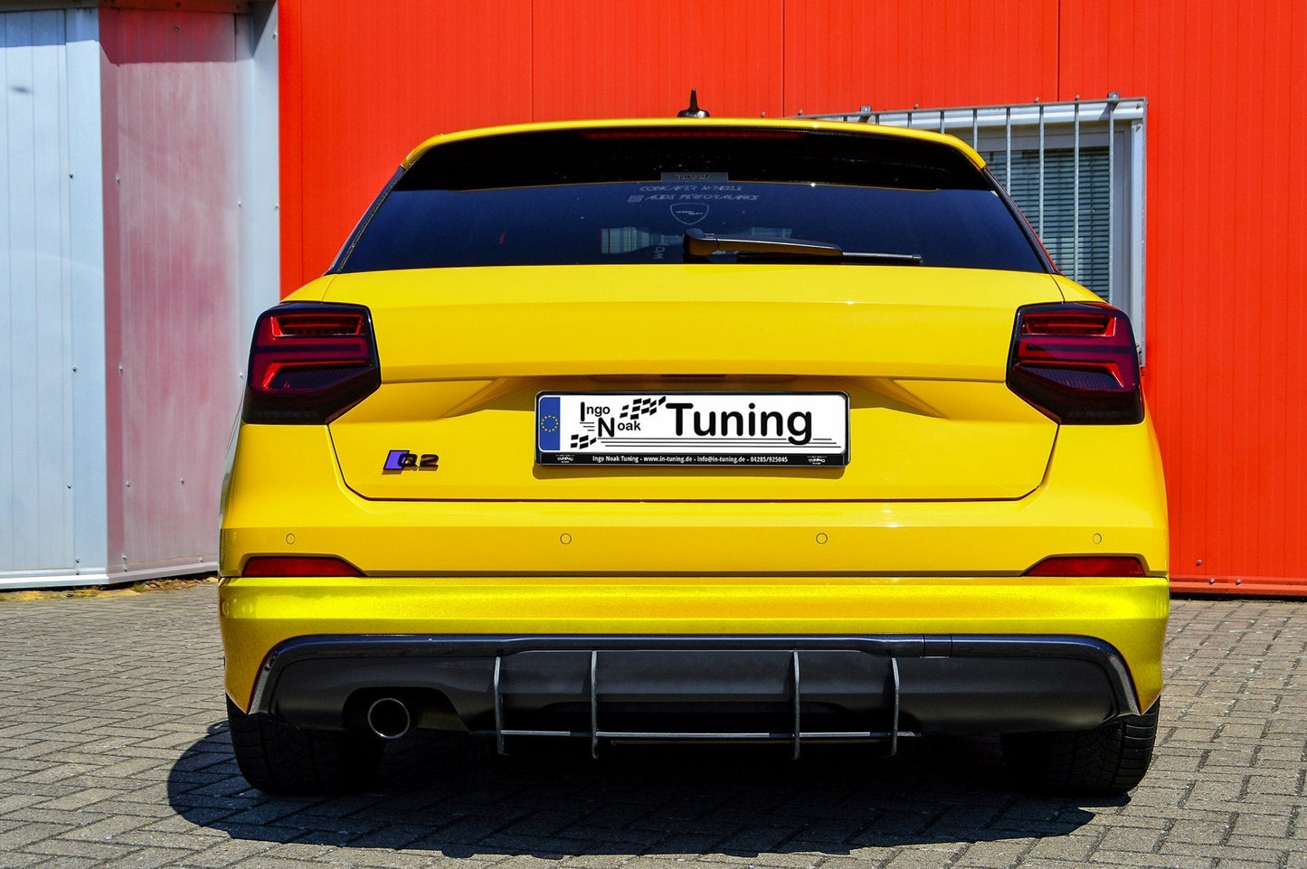 Gefräster Heckansatz Audi Q2 GA, MK1 Sport Bj.: 2016-2020 Schwarz Matt