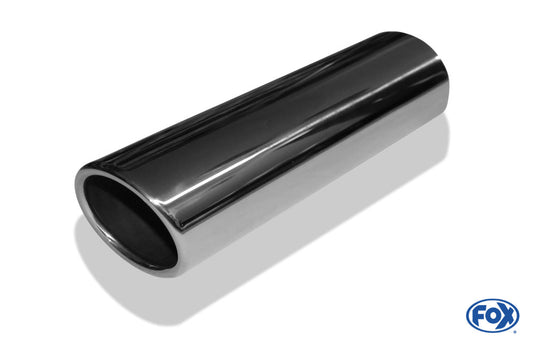 FOX Anschweißendrohr Typ 32 88x74 mm / Länge: 300 mm - oval / eingerollt / 15° abgeschrägt / ohne Absorber