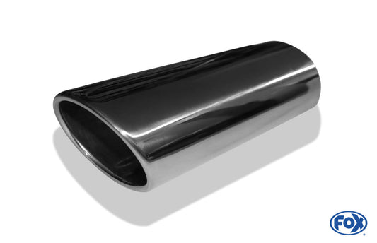 FOX Anschweißendrohr Typ 32 115x85 mm / Länge: 300 mm - oval / eingerollt / 24,5° abgeschrägt / ohne Absorber