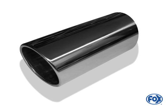 FOX Anschweißendrohr Typ 32 129x106 mm / Länge: 300 mm - oval / eingerollt / 15° abgeschrägt / ohne Absorber