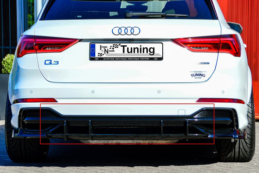 Gefräster Heckansatz Audi Q3, Typ F3 ab Bj.: 2018- Schwarz Matt