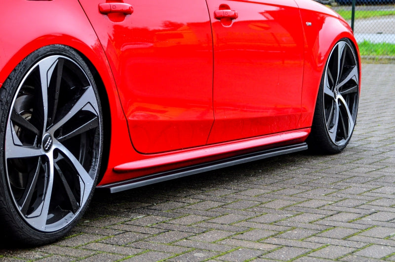 CUP Seitenschwellersatz mit Wing Audi A4 / B8 Facelift S-Line S4 B8 Schwarz Matt