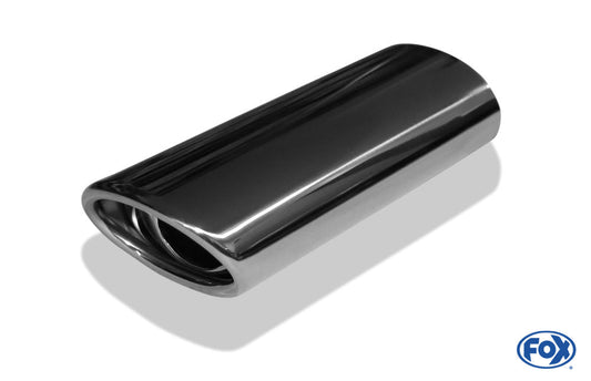 FOX Anschweißendrohr Typ 33 86x54 mm / Länge: 200 mm / oval / eingerollt / 15° abgeschrägt / mit Absorber