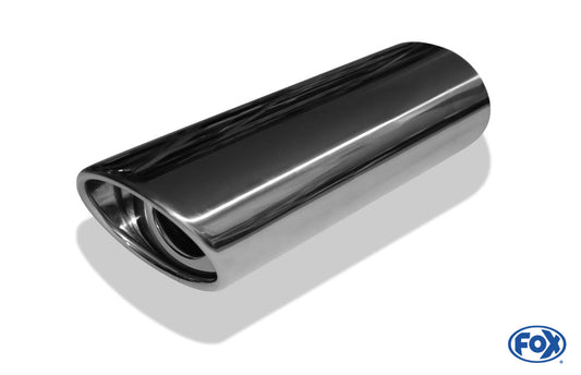 FOX Anschweißendrohr Typ 33 115x85 mm / Länge: 300 mm - oval / eingerollt / 24,5° abgeschrägt / mit Absorber