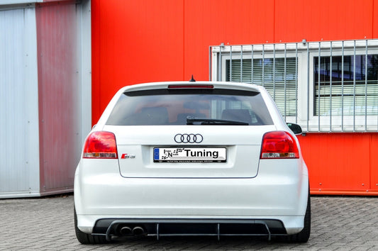 Gefräster Heckansatz Audi S3, Typ 8P, S3 Sportback 8PA Schwarz Matt