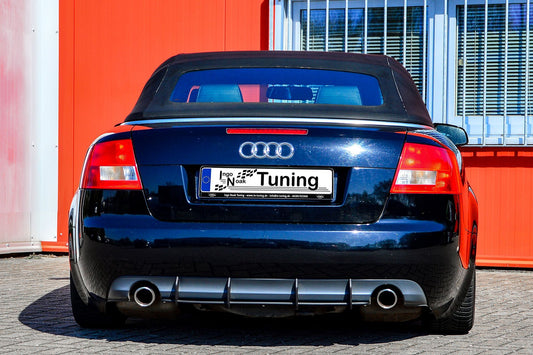 Gefräster Heckansatz Audi A4 Cabrio (8H) B6 Bj.:2002-2006 Schwarz Matt