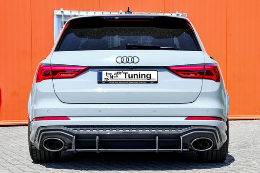 Gefräster Heckansatz Audi RS Q3 F3 ab Bj.: 2019- Schwarz Matt