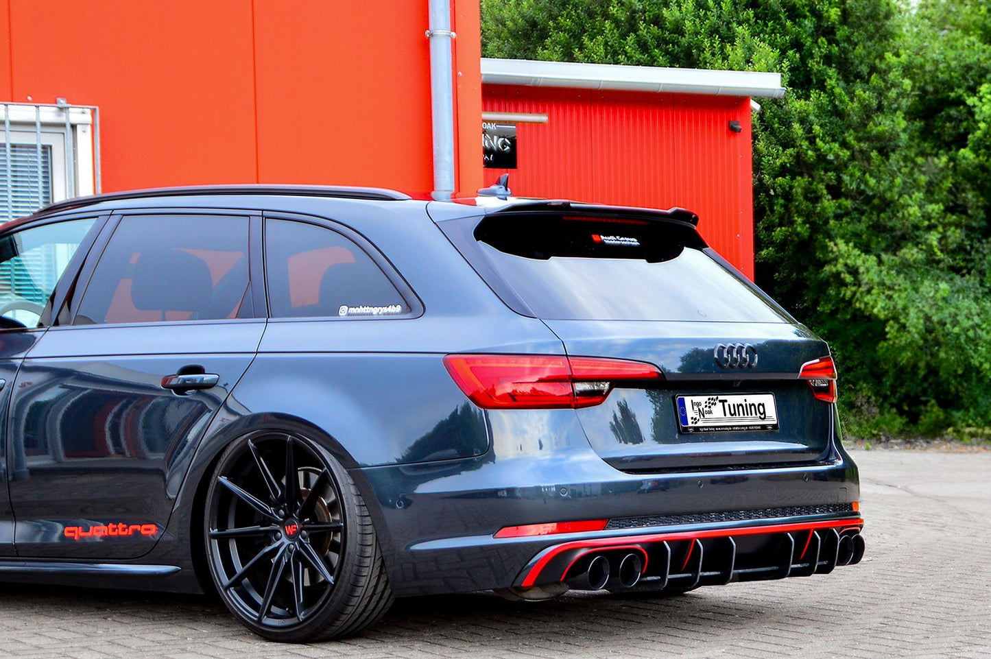 Gefräster Heckansatz Audi S4 Typ: B9 Bj.:2015-2019 Schwarz Matt