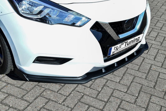 CUP Frontspoilerlippe ABS mit Seitenwing Nissan Micra K14 Schwarz Matt