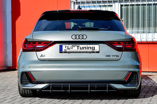 Gefräster Heckansatz Audi A1 (GB) ab Bj.2018- Schwarz Matt