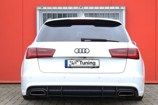 Gefräster Heckansatz Audi A6 + S6, 4G, C7 ab Bj.: 2014- Schwarz Matt