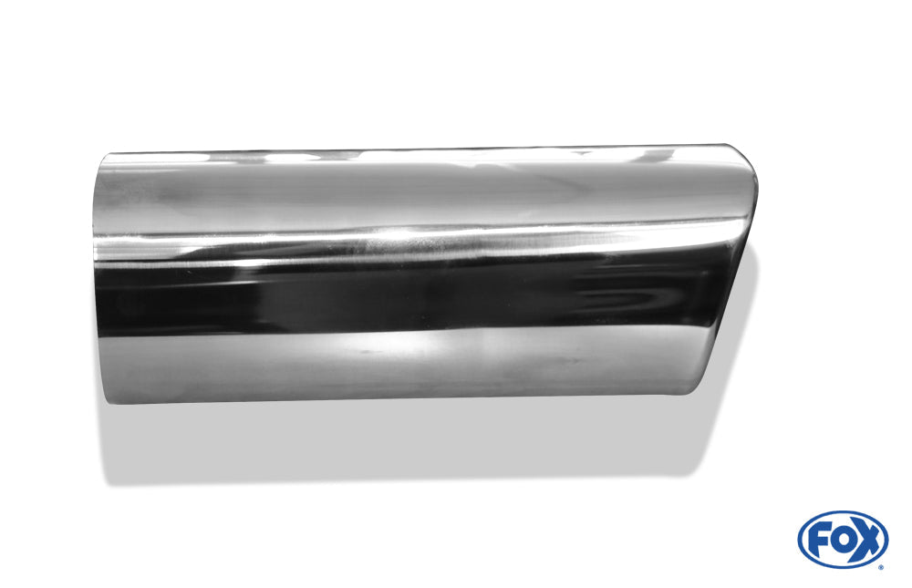 FOX Anschweißendrohr Typ 70 110x110 mm / Länge: 300 mm - rechteckig abgerundet / eingerollt / 15°abgeschrägt / ohne Absorber