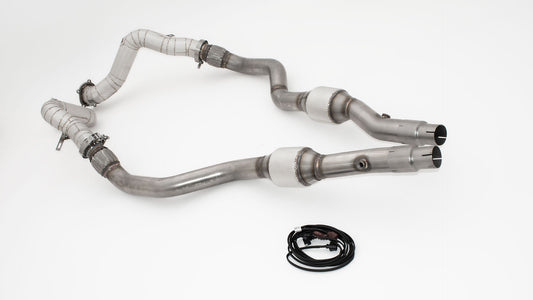 Friedrich Motorsport 2x 76mm Downpipe mit 200 Zellen Sport-Kat. Edelstahl