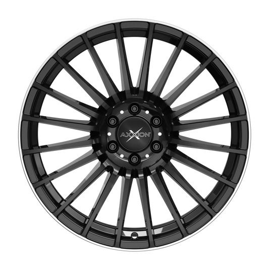 AXXION Felge AX5 Schwarz glänzend lackiert mit Hochglanzpoliertem Felgenbett