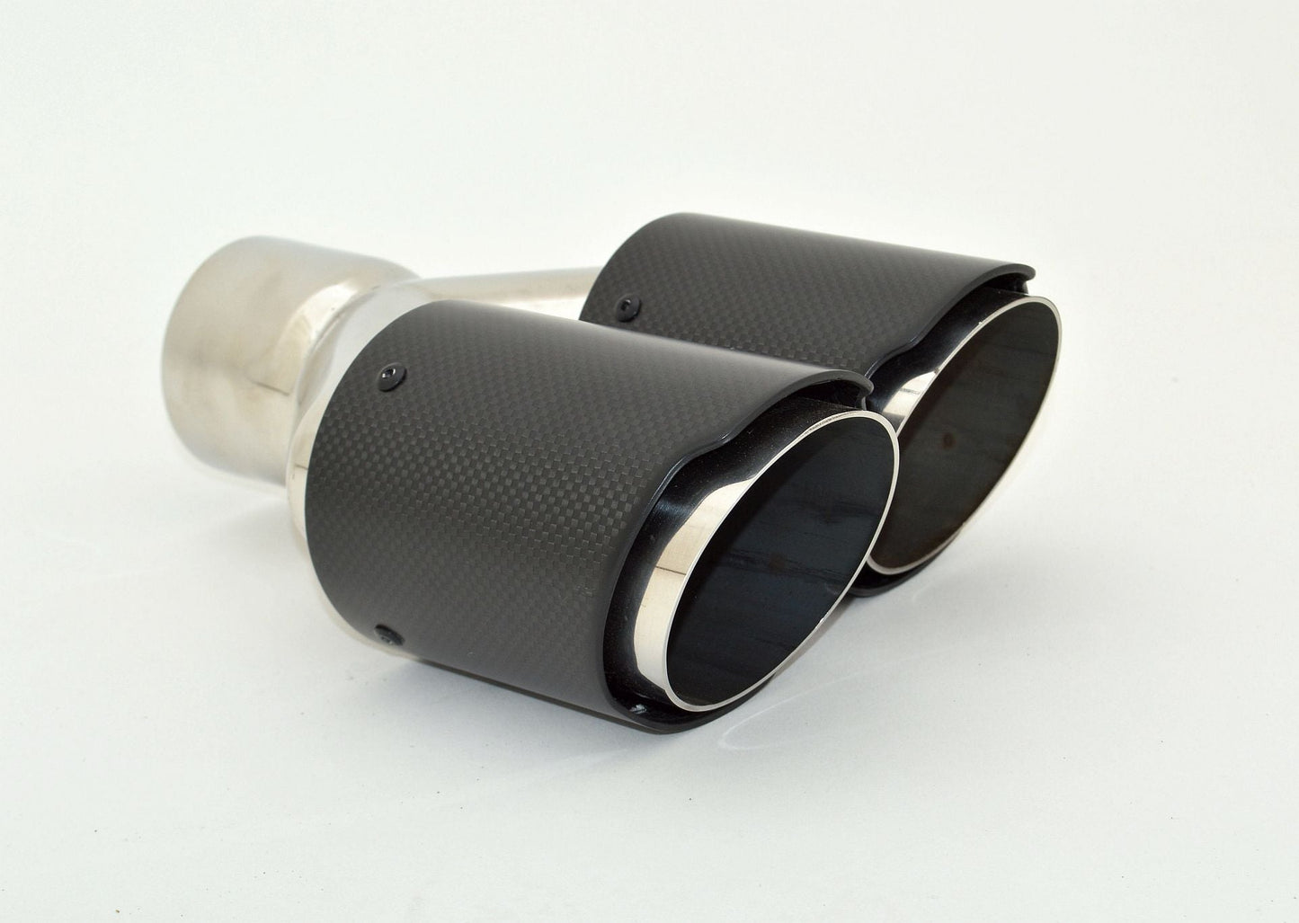 FMS Endrohr Carbon 2x90mm rund scharf abgeschrägt versetzt rechts, schwarz (Aufpreis)