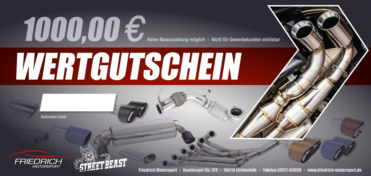 Friedrich Motorsport Geschenkgutschein 1000 EUR