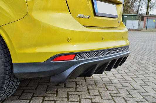 Heckansatz Heckdiffusor Ford Focus, DYB Bj.: 2010-2014 Schwarz Glanz