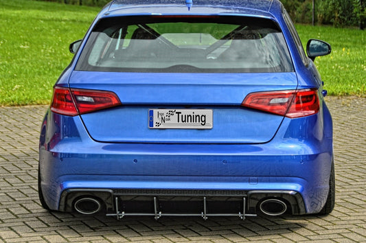Gefräster Heckansatz Audi RS3, 8VA Bj.: 2015 – 2017 Schwarz Matt