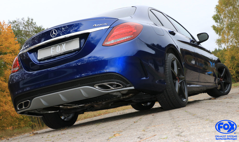 FOX Mercedes C-Klasse 205 Limousine/ T-Modell/ Cabrio/ Coupe Endschalldämpfer rechts/links mit Endrohrtulpen
