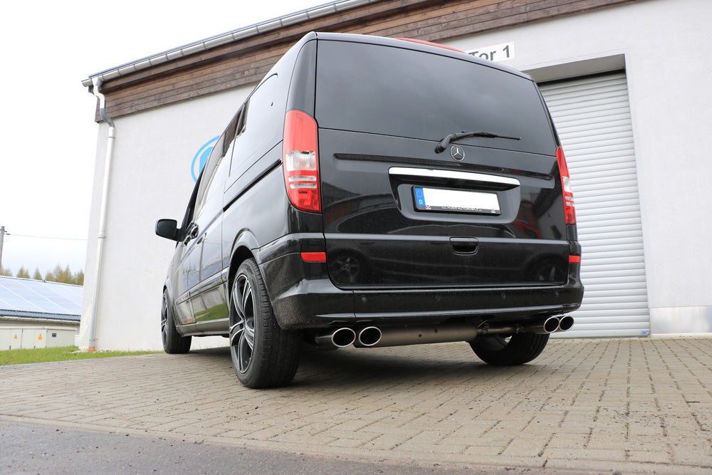 FOX Mercedes Vito/ Viano - W639 Kompact Endschalldämpfer quer Ausgang rechts/links inkl. Verbindungsrohr - 2x115x85 Typ 32 rechts/links